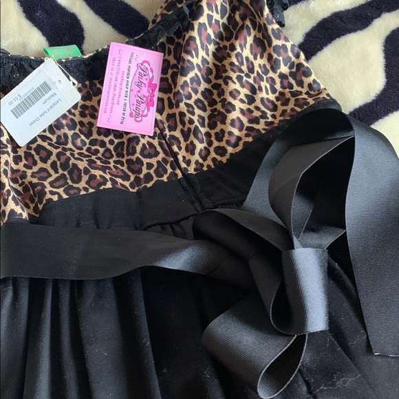 strapless black Lacey leopard rockabilly 50s pin up dress M NWT - Picture 15 of 16